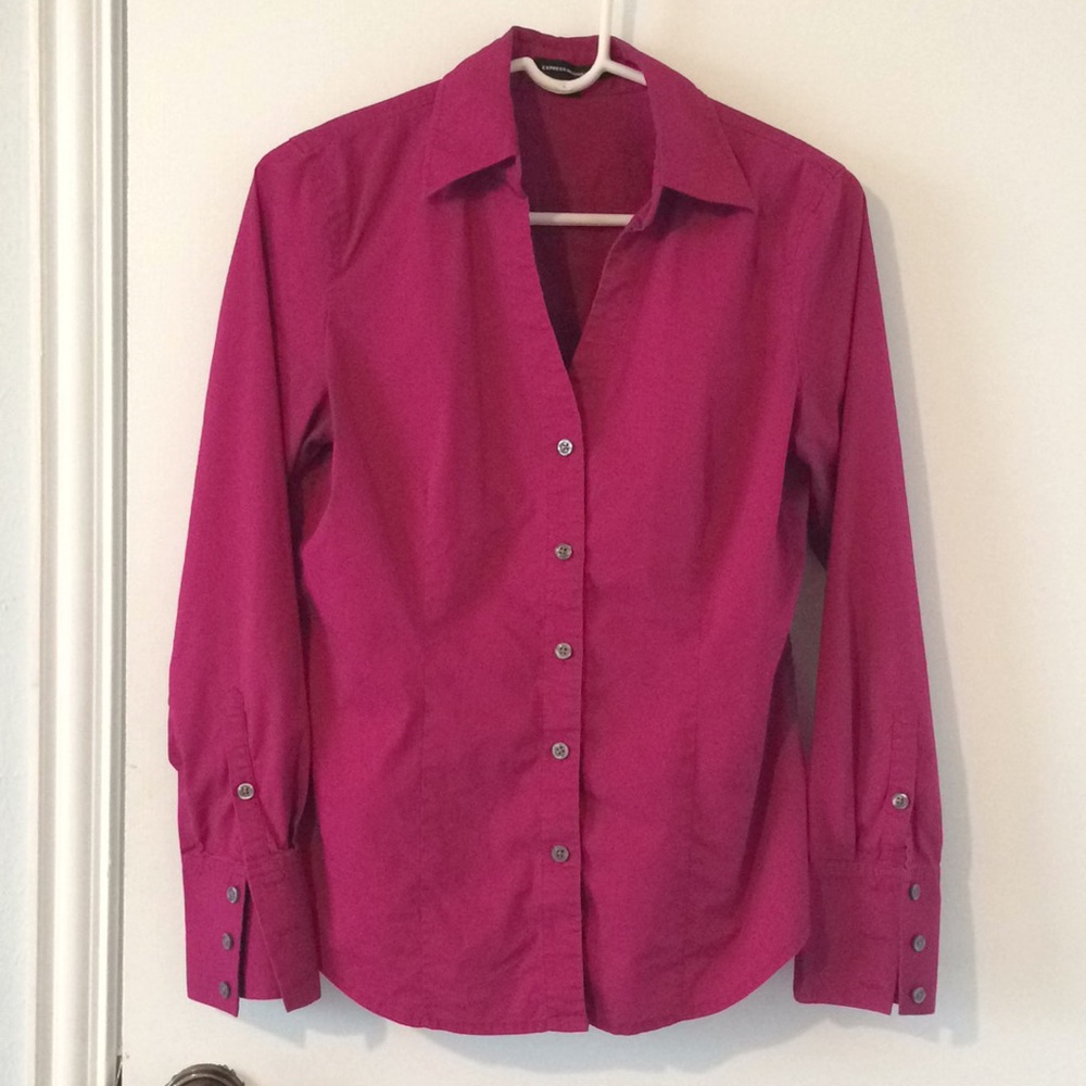 ! Pink Button Up Blouse